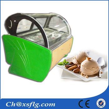 automatic defrost store hard ice cream display showcase