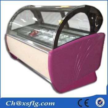 small gelato continuous showcase freezer for gelato