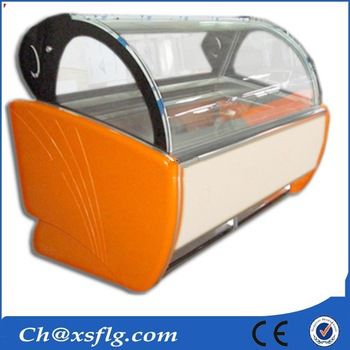 rectangle trays glass display cabinet hard ice cream showcase