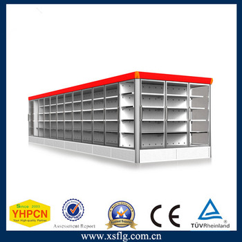 Supermarket Fruit and Vegetable Display Cooler / Air Curtain Cabinet