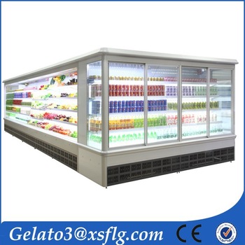 Professional supermarket food storage vertical show case for beer,drink