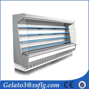 Customized frozen showcase supermarket display freezer
