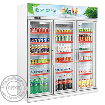OP-A312 Good Quality Three Doors Soft Drinks Fridge Showcase