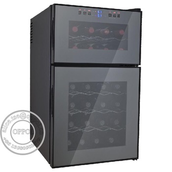 OP-H021 Two Zones Thermoelectric Wine Cooler , Vertical Wine Fridge