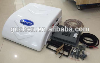 Battery powered van air conditioner with high cooling capacity