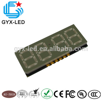 yellow emitting color 0 51 Inch four Digit SMD Display