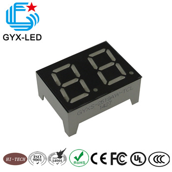 OEM factory Amber emitting color 2 digit 7 segment LED numeric display black face chip bonding type