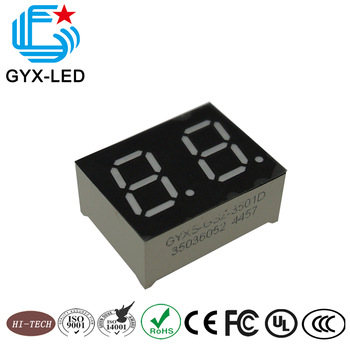 Blue emitting color 2 digit 7 segment LED numeric display black face air type