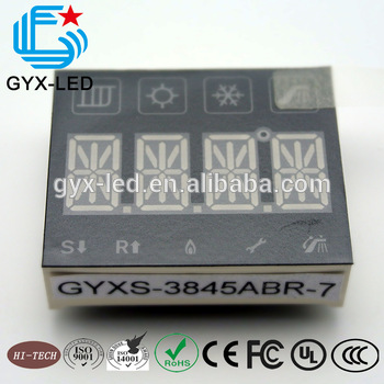 Red and green bio color common anode 7 segment led display 4 digit