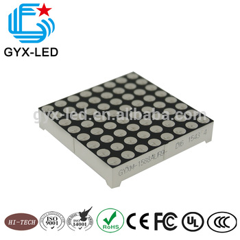 high reliability super bright white emitting color 1 5 inch 38mm 4 75 mm pitch 8 8 dot matrix LED displays