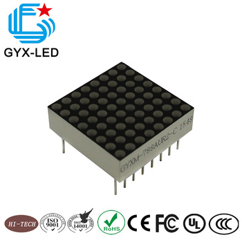 Red color 0 7inch 8 8 dot array LED dot matrix display