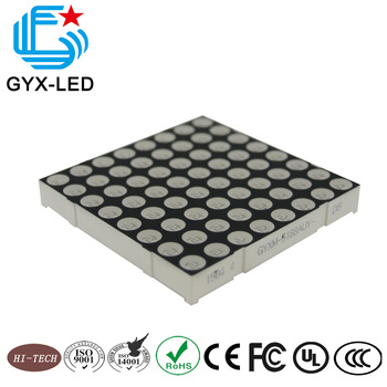 Yellow color 5 1inch 8 8 dot array LED dot matrix display