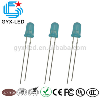 GYXLED 5mm lens GaN chip material blue diffused blue emitting color 475nm 35 degree viewing angle DIP LED