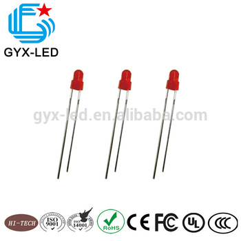 wholesale red diffused lens red emitting color 645nm 3mm lens 3 85mm flange round type LED lamp
