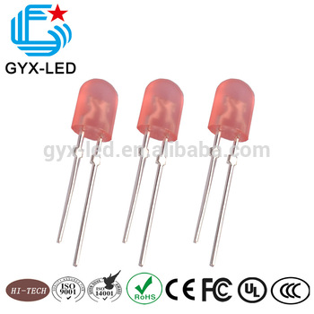 factory price red diffused lens red emitting color 632nm 5 2mm oval type 546 lamp