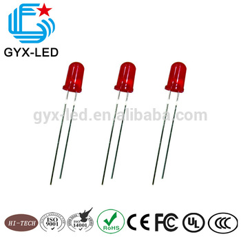 factory price red diffused lens red emitting color 652nm 5 8mm flange round type LED 5mm