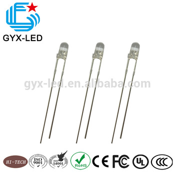 factory price white diffused lens white emitting color led 3mm lens 3 85mm flange round type