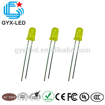 factory price yellow diffused lens yellow emitting color 5 8mm lens round type Lamp LED DIP