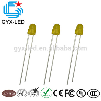 factory price yellow diffused lens yellow emitting color 589nm 4 0 mm lens 4 6 mm flange round type Lamp LED
