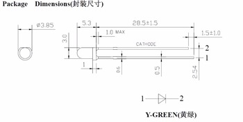 high quality round type yellow green emitting color 3 6 05mm yellow diffused lens LED lamp