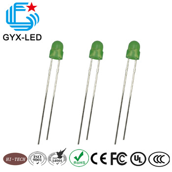Wholesale High quality 4 0mm round type THL LED DIP Green diffused lens Green emitting color