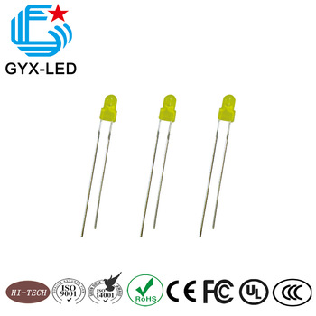 high quality round type yellow emitting color 3 6 05mm yellow diffused lens LED lamp