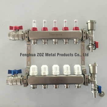 5 branch Stainless Steel Radiant Water Heating Manifold