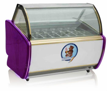 Hard ice cream display freezer