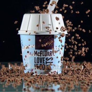 one-off spoon and <font color='red'>cup</font> with lid for McFlurry thick shake