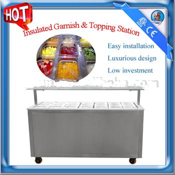 Insulated Garnish & Topping Station with Refrigerator