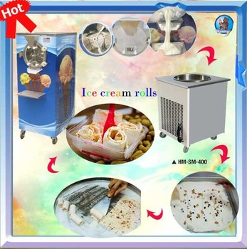 Single round pan HM-SM-400 stirring ice machine/ Hot sale in 2016/ Fry ice cream machine