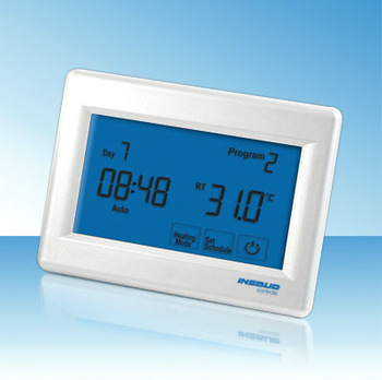 blue backlight touch screen thermostat for heating floor