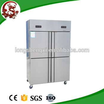 exterior and interior stainless steel commercial kitchen refrigerator