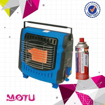 Small portable gas room heater with pulser ignition