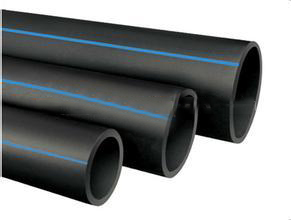 High-density polyethylene pipes in different sizes used for building construction