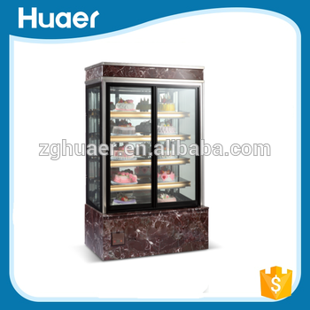 Anti - Fog Square Cake Display Refrigerator , Food cake Display Cabinets With LED Lights