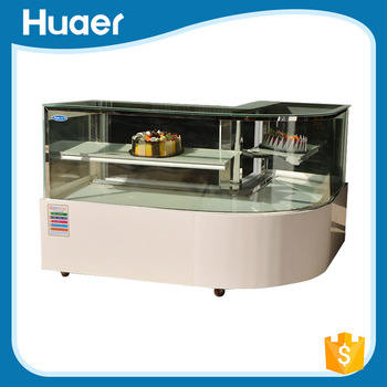 corner glass display cabinet/cake display cabinet/bakery display cabinet