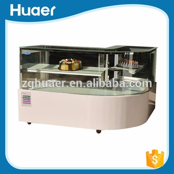 Reliable quality Corner cake counter display Marble based bakery showcase