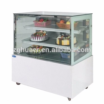 New style Right angle bakery display refrigerator Mini cake refrigerator Fan cooling glass cake showcase