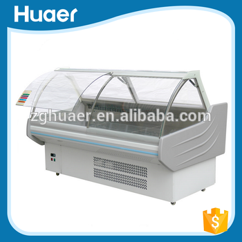 Energy monster display market food meat refrigerator