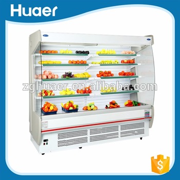 Hot sale commercial vegetable refrigerator Display freezer for supermarket Fruit and beverage display refrigerator