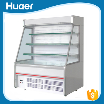 Semi-vertical Multiple-deck Open Chiller Energy-saving Upright Open refrigerator showcase For Supermarket and Convenience Store