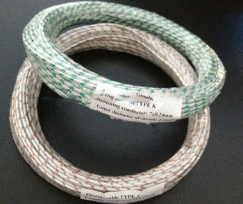 high temperature Type-K Thermocouple with glass braid insulation