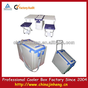 Plastic Fold Cooler Box With Wheels/Fold cooler box