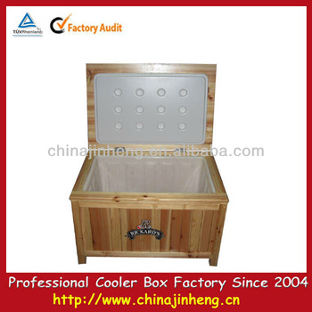Garden camping wood beverage cooler