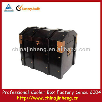 wood cooler box with lid