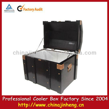 wooden ice cooler with top