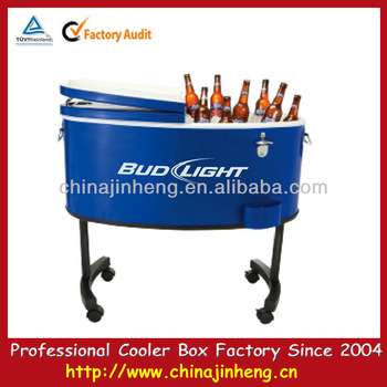Retro outdoor pinic camping ice chest on wheels