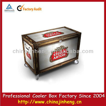 metal wine cooler with wheel