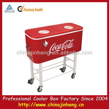 Pinic insulated cooler box with wheels metal
